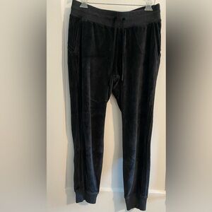 Lululemon Athletica Warm Down Velour Grey Black Sweatpants Joggers Comfy Size 10
